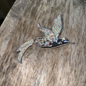 Vintage Sarah Coventry "Bird of Paradise"  (1965) Brooch‎ Pin Silver Tone